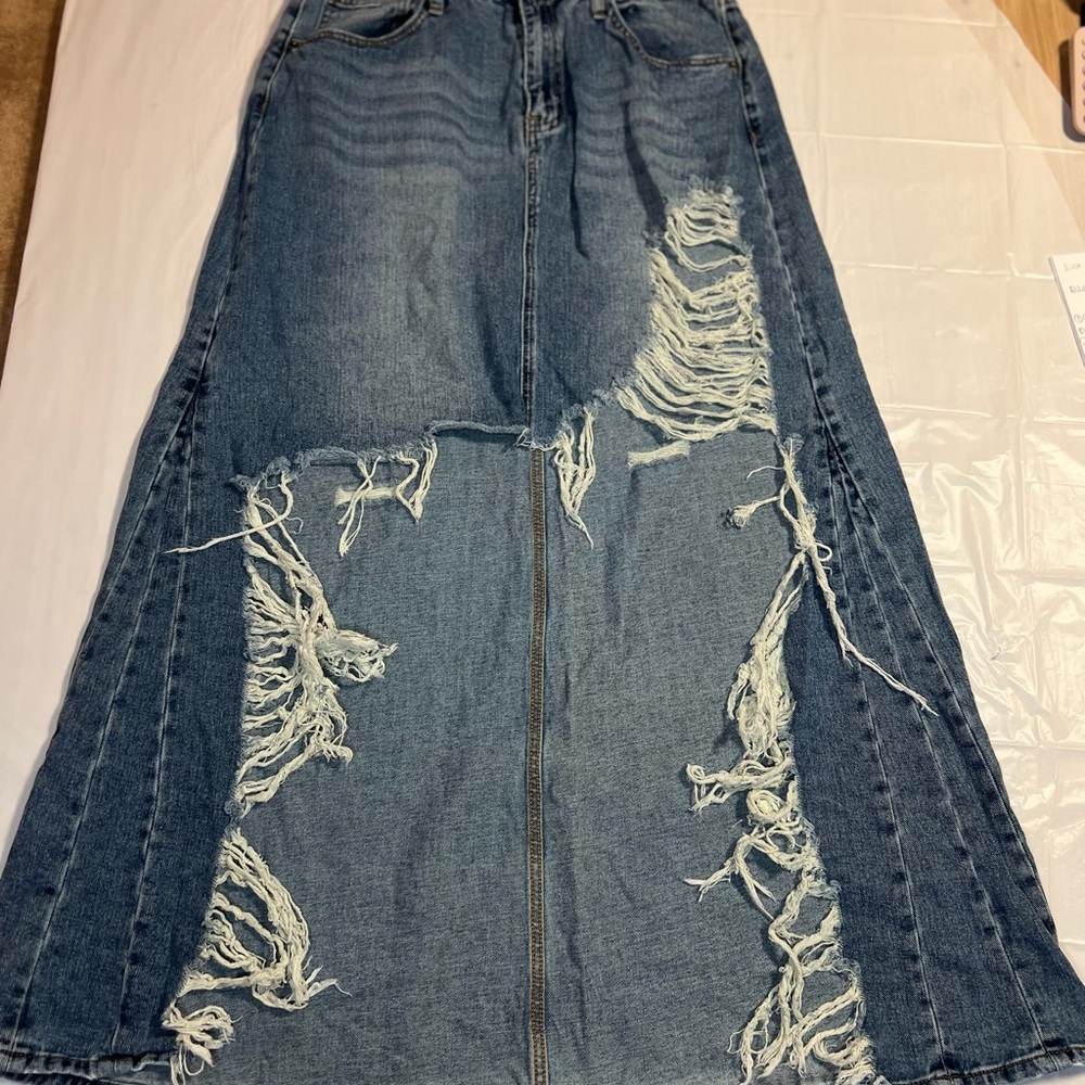 Fashion Nova Blue Denim Skirt